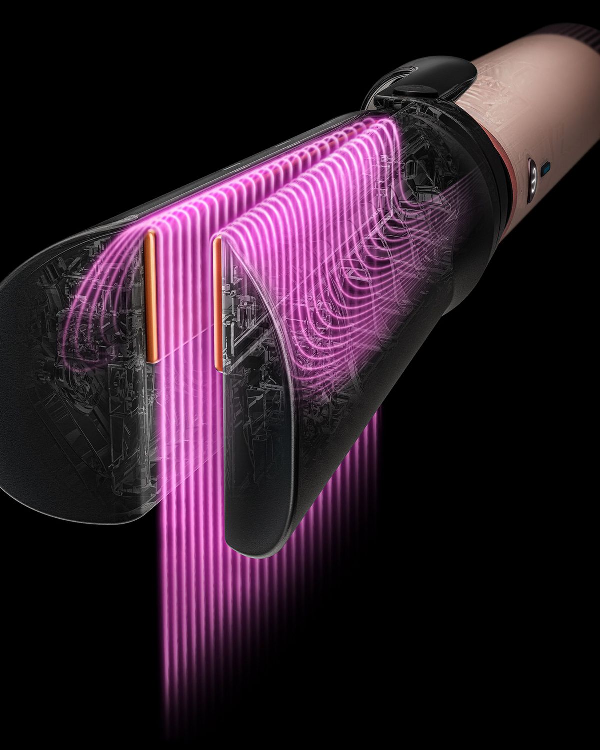 Dyson Air straightener 2x attachment with graphics showing the airflow through the arms.