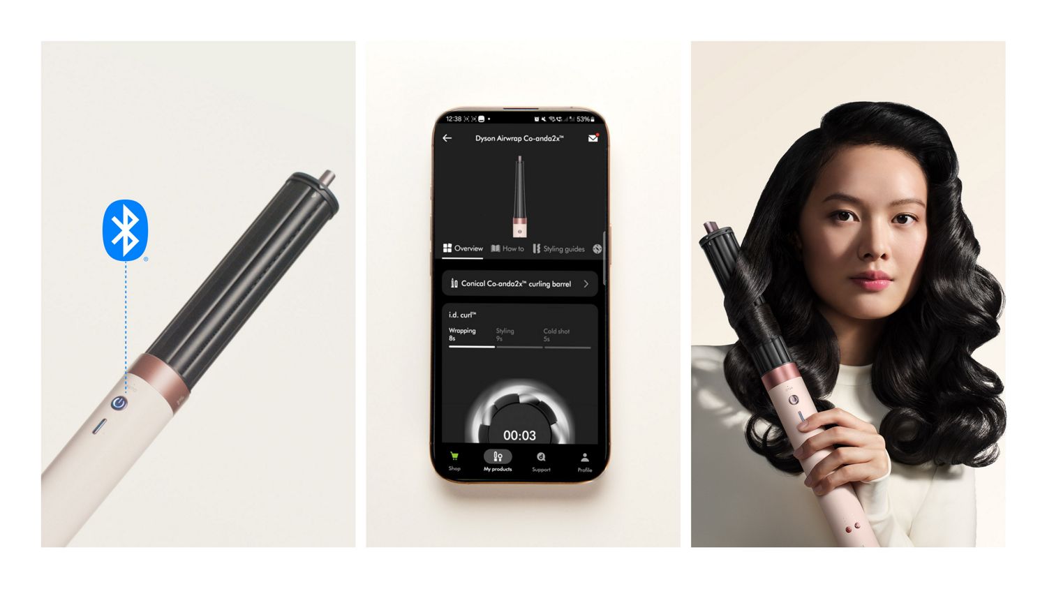 Dyson Airwrap Co-anda2x multi-styler and dryer connected to the MyDyson app.