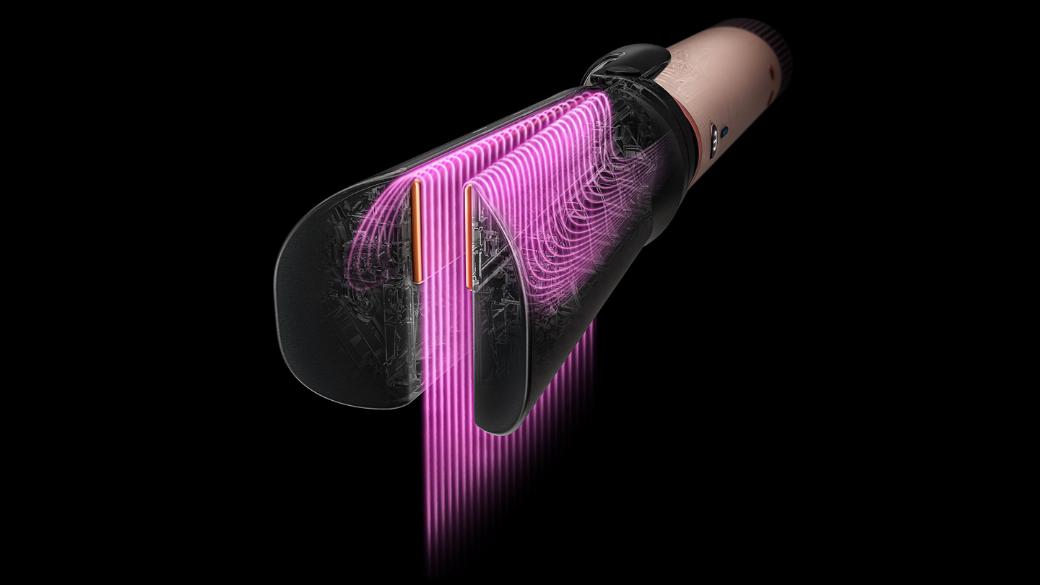 Dyson Air straightener 2x attachment with graphics showing the airflow through the arms.