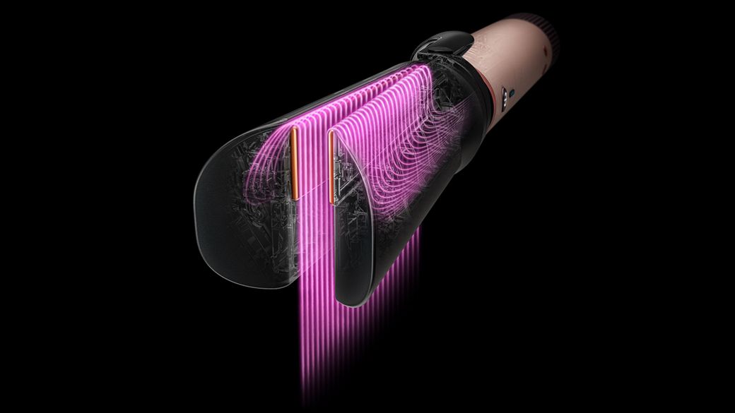Dyson Air straightener 2x attachment with graphics showing the airflow through the arms.
