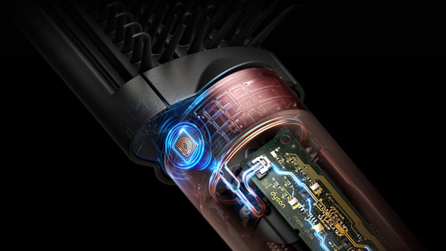 The Dyson Airwrap Co-anda2x multi-styler and dryer recognises an RFID chip in an intelligent attachment.