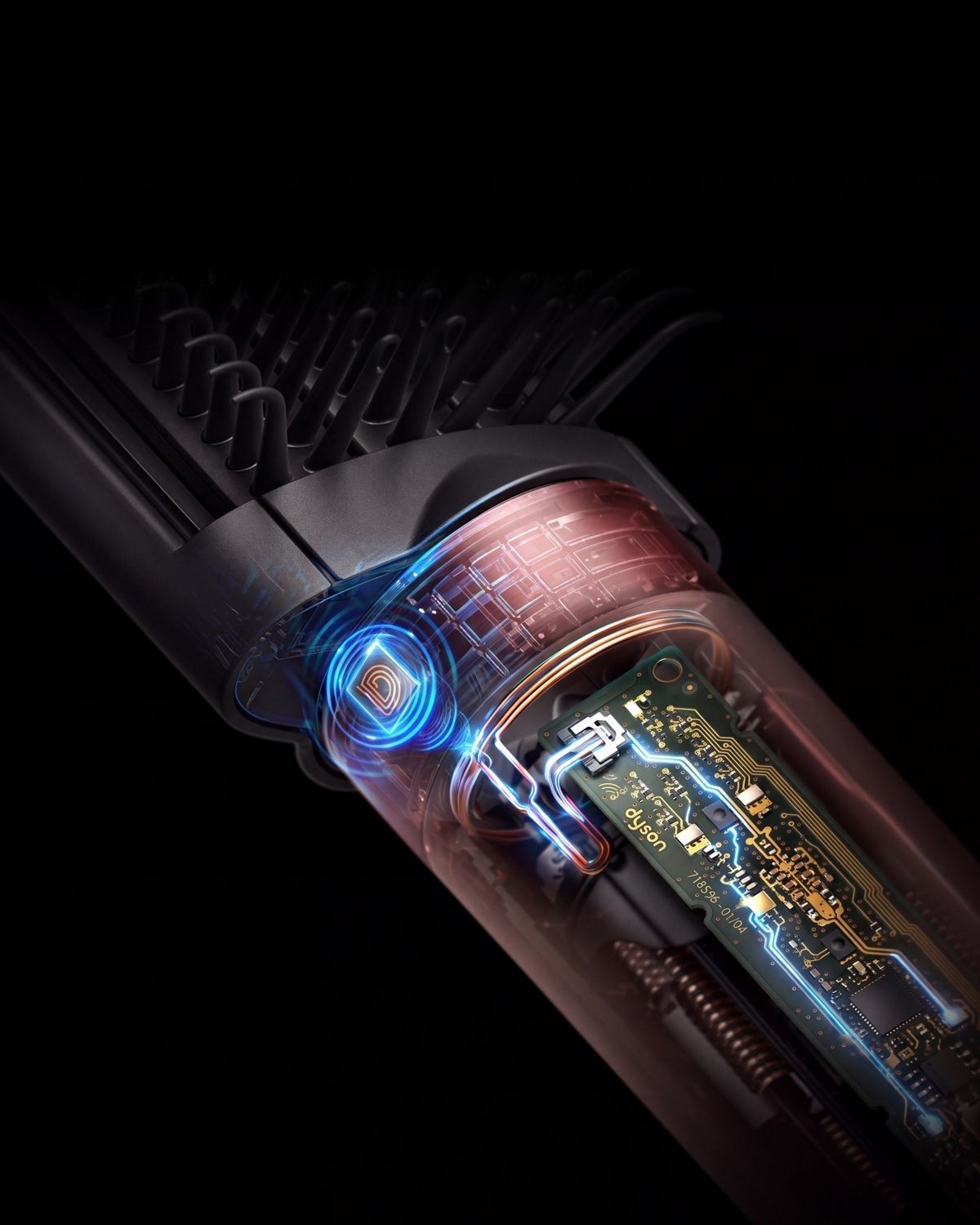 The Dyson Airwrap Co-anda2x multi-styler and dryer recognises an RFID chip in an intelligent attachment.