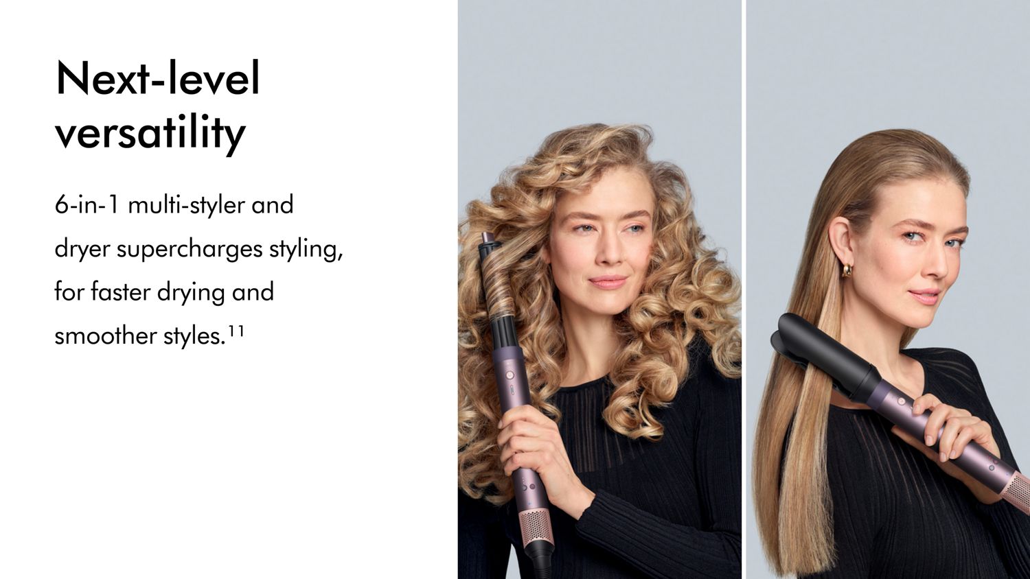 The next level versatility 6-1 multi styer and dryer supercharged styling, dryer and smoother styles.