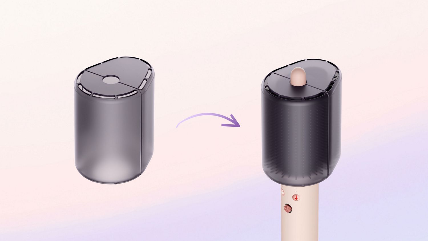 Dyson Airsmooth Bristle protector attached to the styling brush.