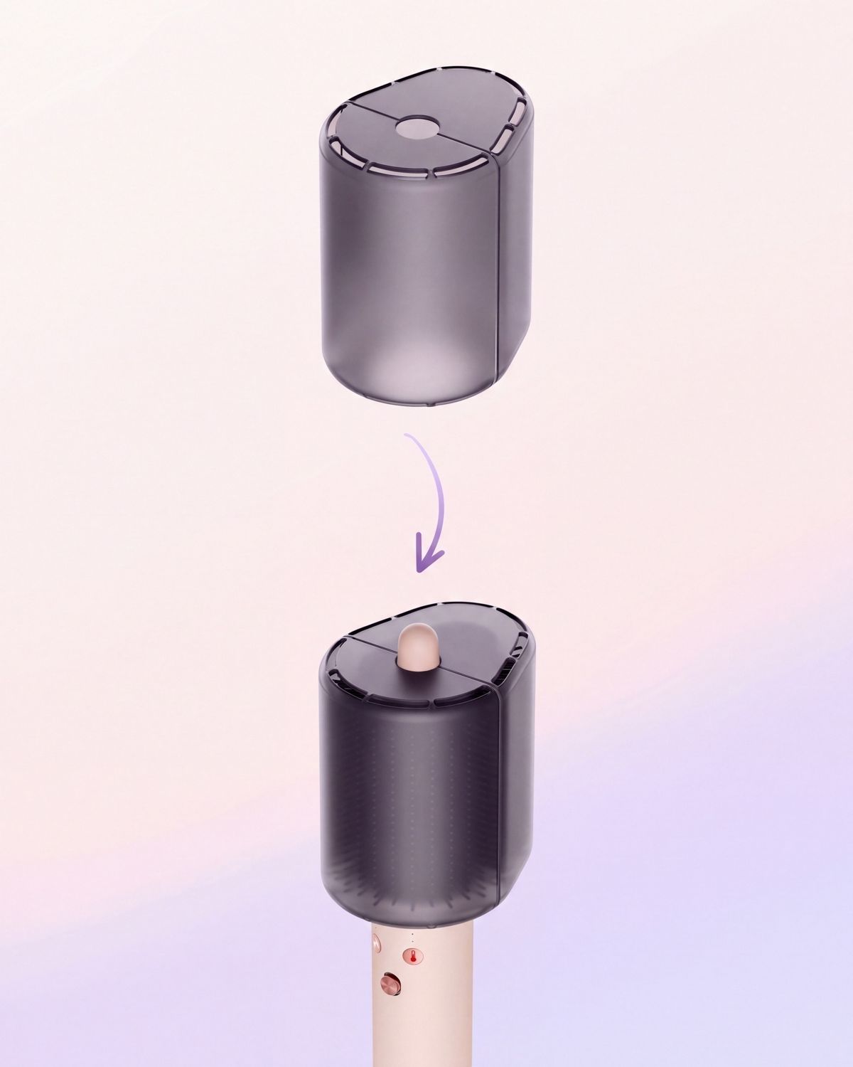 Protector de cerdas Dyson Airsmooth acoplado al cepillo moldeador.