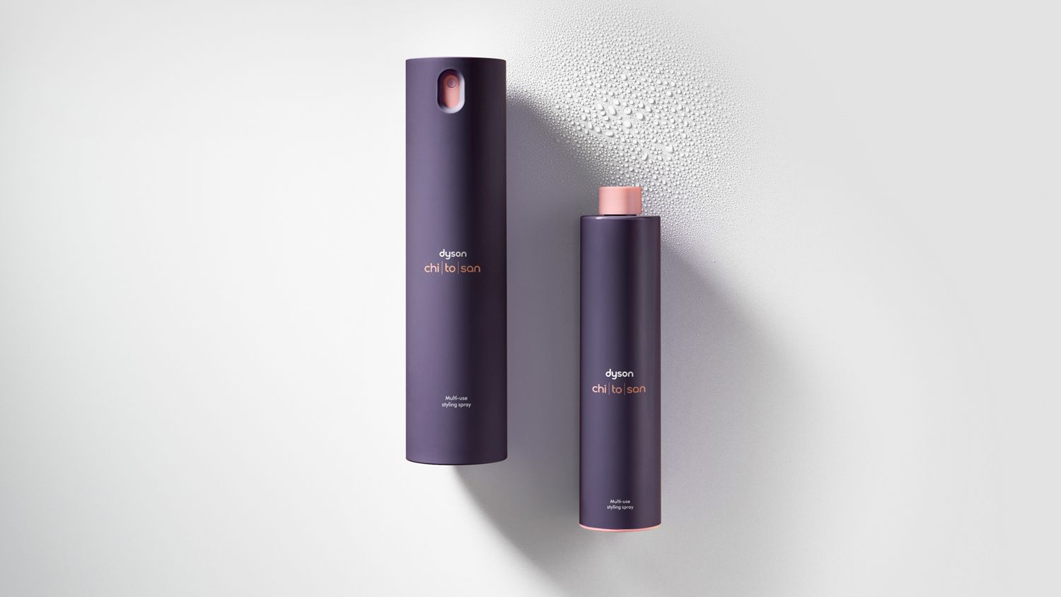 Dyson Chitosan Multi-use styling spray 165ml and a refill.