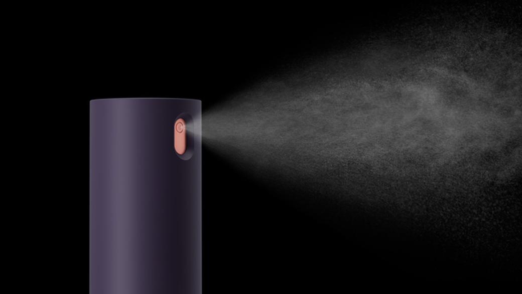 Dyson Chitosan Multi-use styling spray dispenses a fine mist.