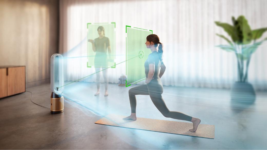 Dyson Find+Follow Purifier Cool fan uses Find+Follow air projection to evenly split airflow between people in a large room.