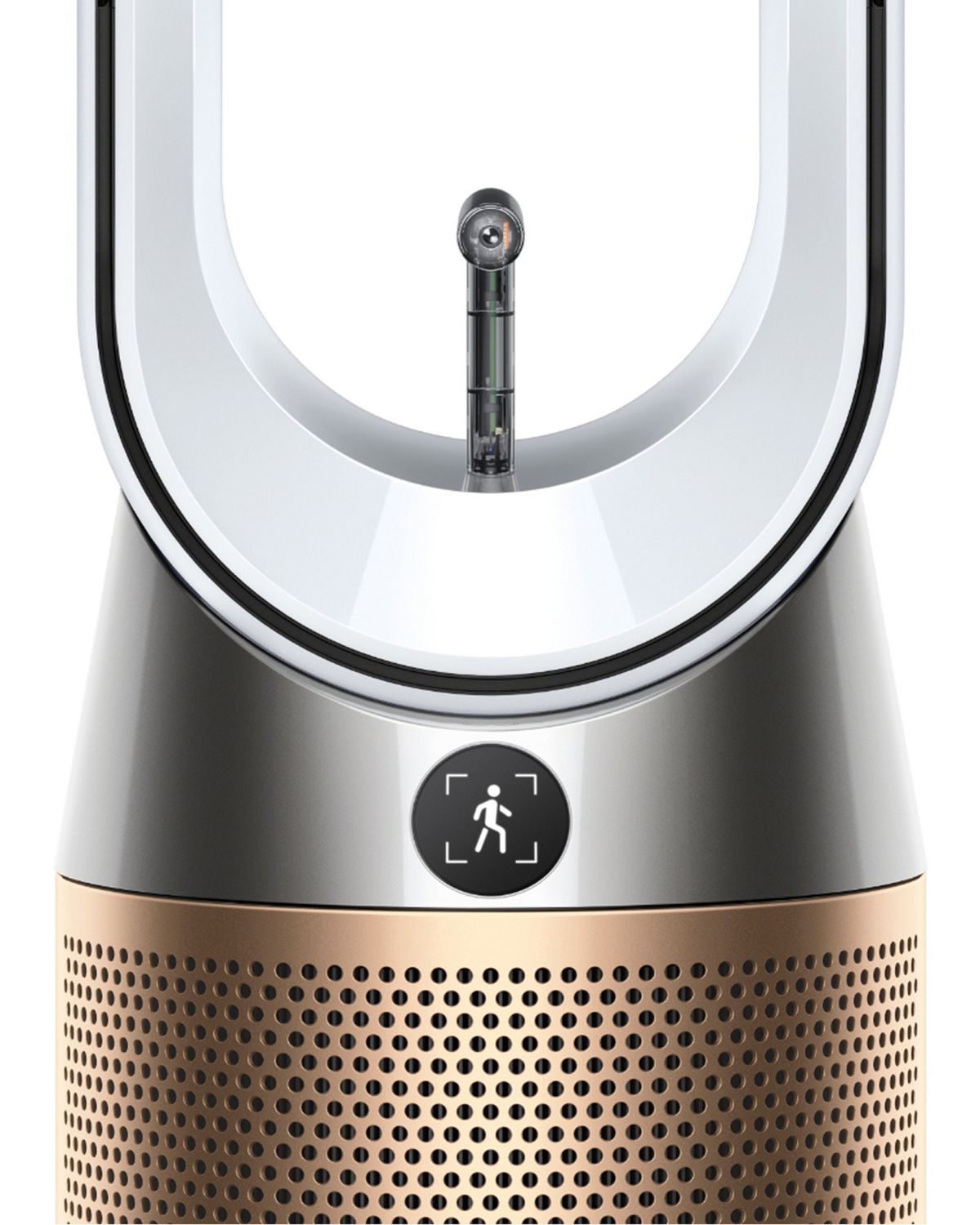 Close-up of the AI sensor on the Dyson Find+Follow Purifier Cool fan.