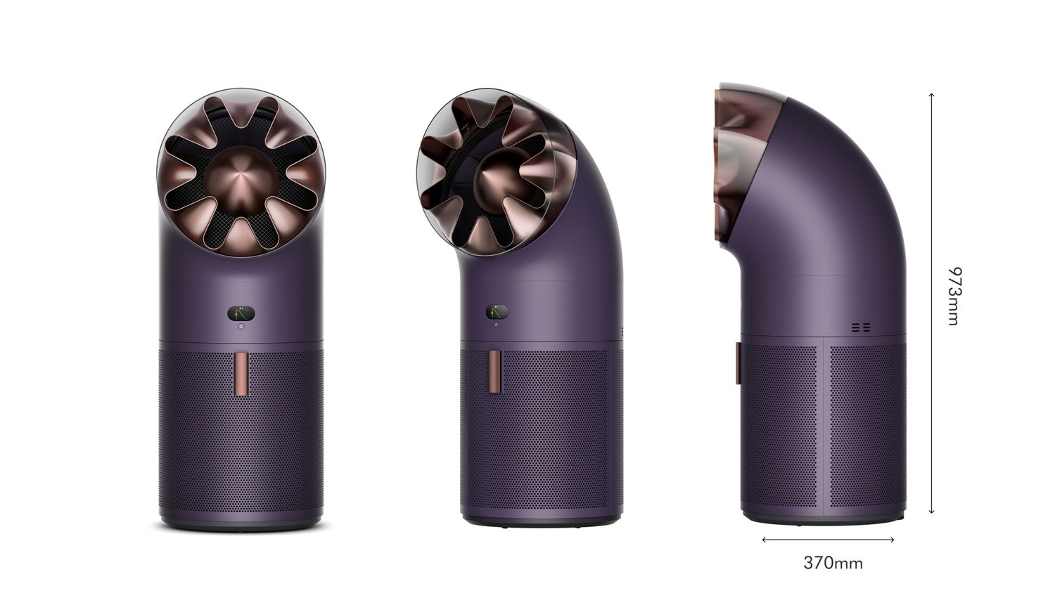 Dyson HushJet Big+Quiet Cool Pure+ Formaldehyde air purifier seen from multiple angles.