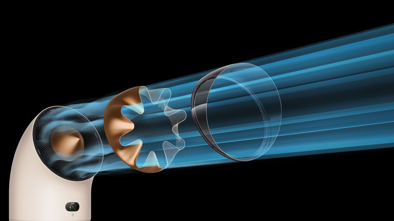 Dyson HushJet Cool Pure + Formaldehyde purifier in a bedroom.