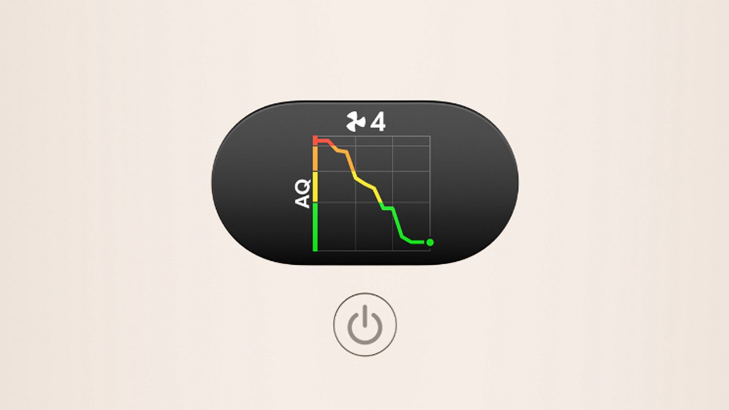 LCD screen showing an air quality graph.