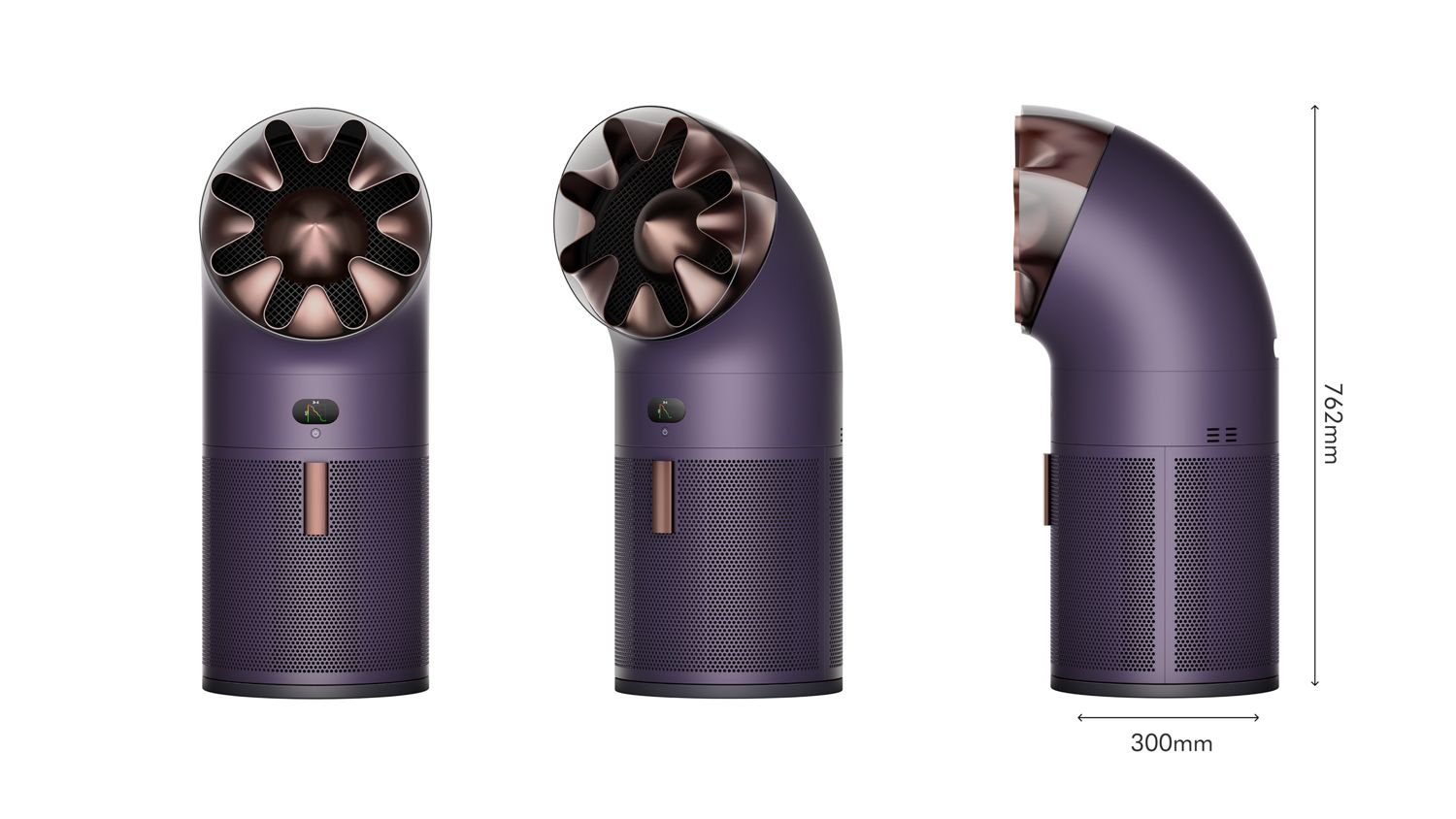 Dyson HushJet Cool Pure + Formaldehyde purifier seen from multiple angles.