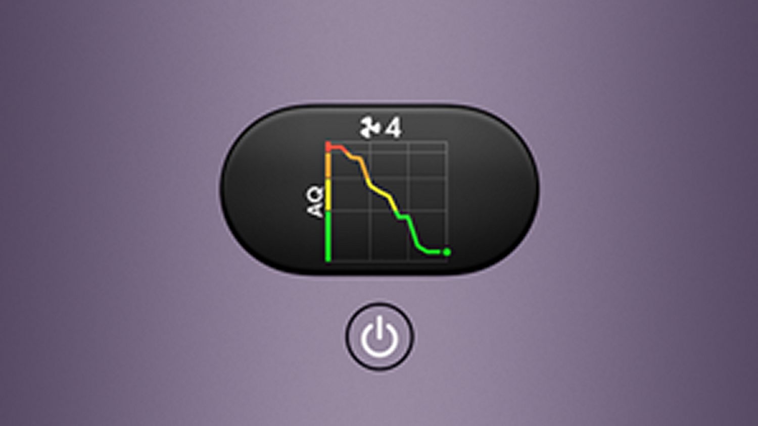LCD screen showing an air quality graph.