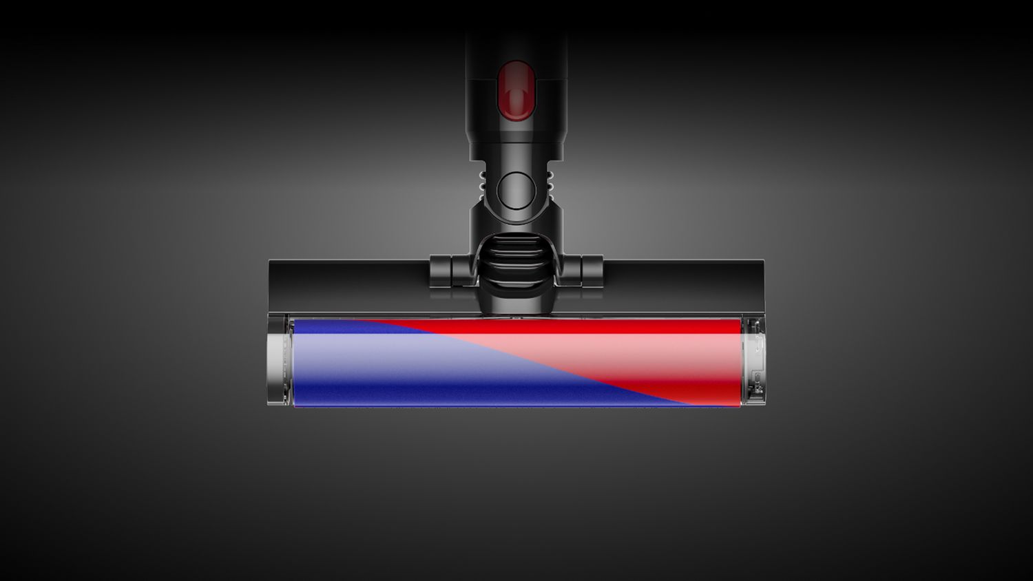 The Dyson Fluffy cleaner head surrounded by a white glow.