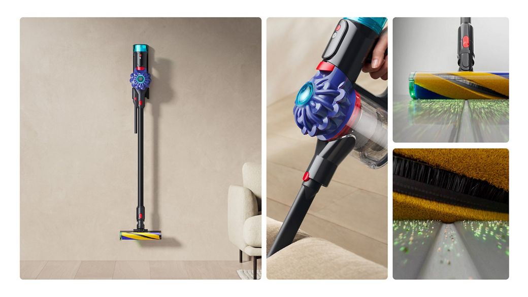 The Dyson Cyclone V10 cordless vacuum in the Auto-empty Dok and used to clean around the home.