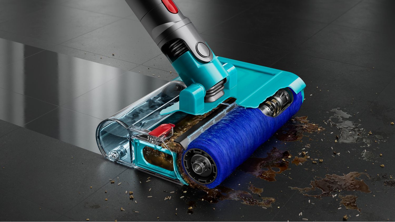 The Submarine wet cleaner head used to clean a hard floor.
