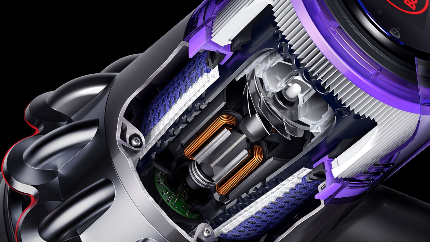 A cutaway of the Dyson V11 motor.