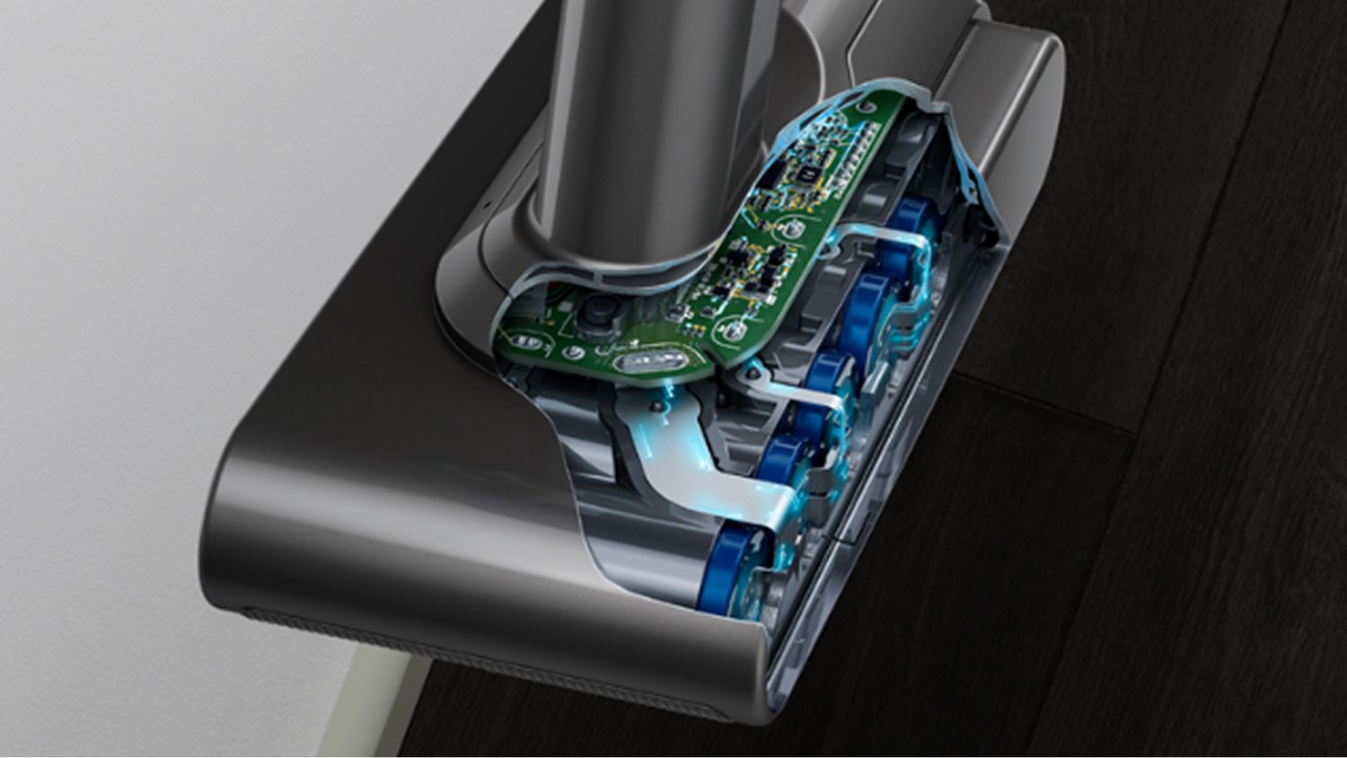 A cutaway of the Dyson V12 Detect Slim battery.