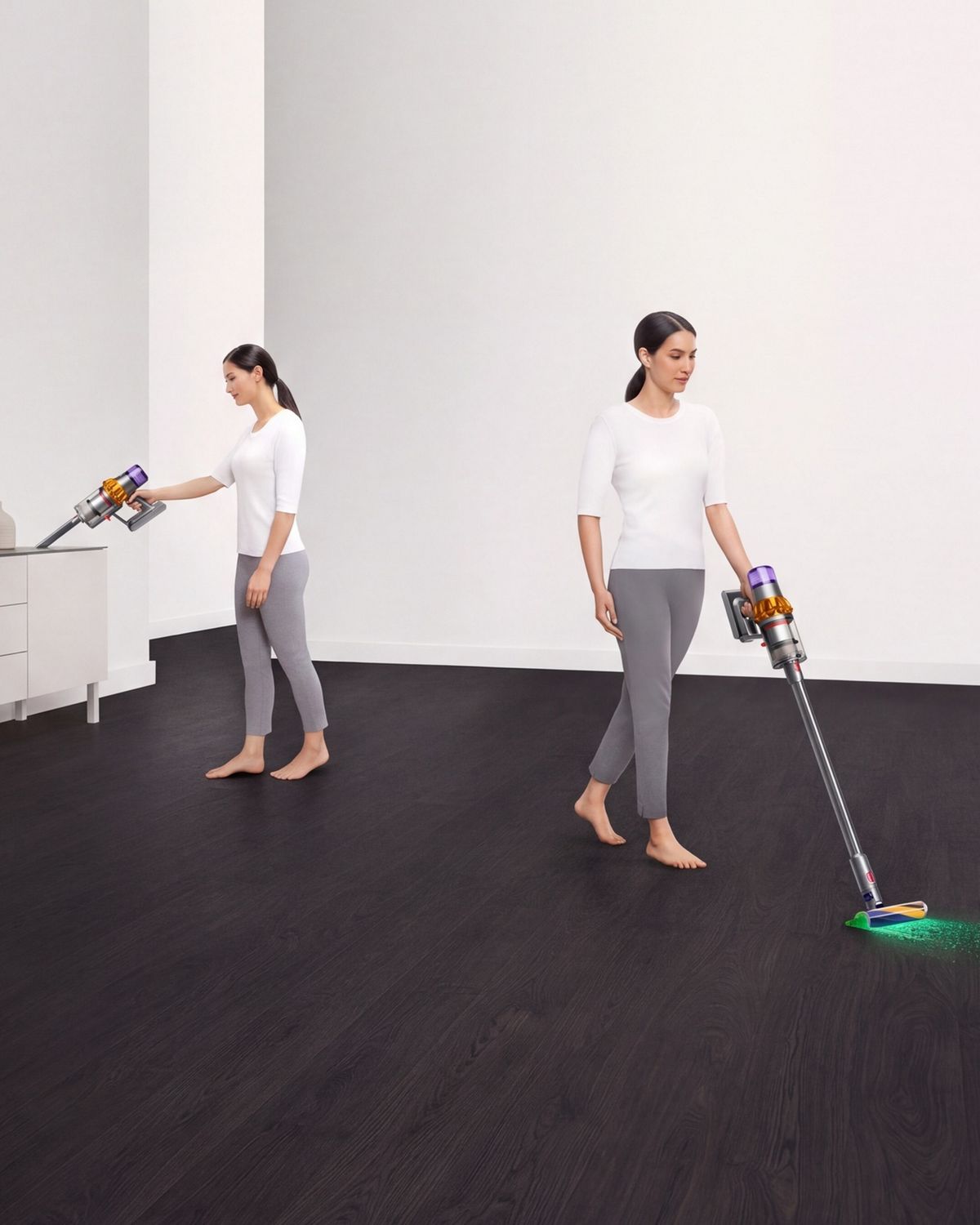 Dyson V15 Detect vacuum cleaner used to clean around the home.