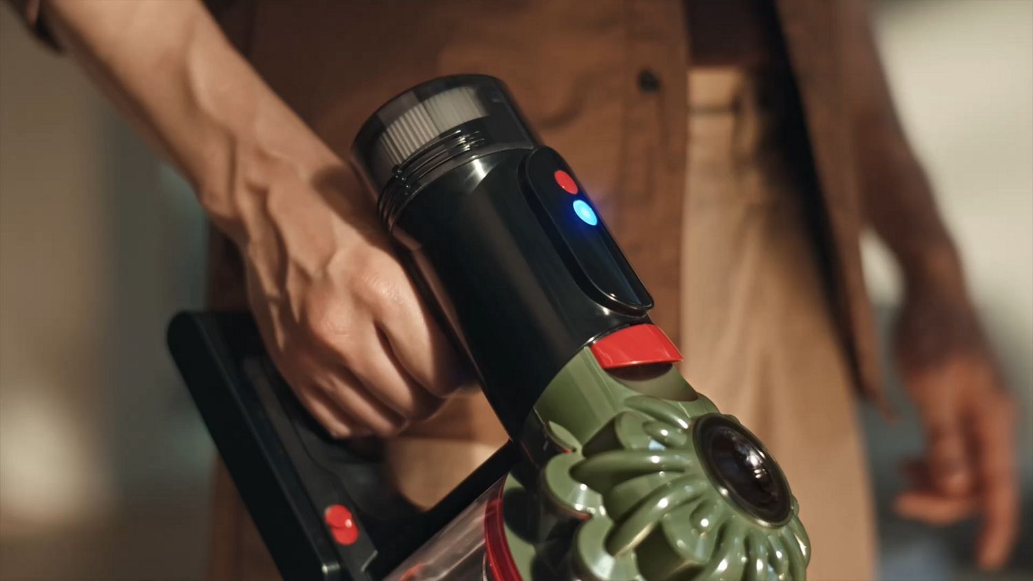 The Dyson V8 Cyclone with triggerless operation.