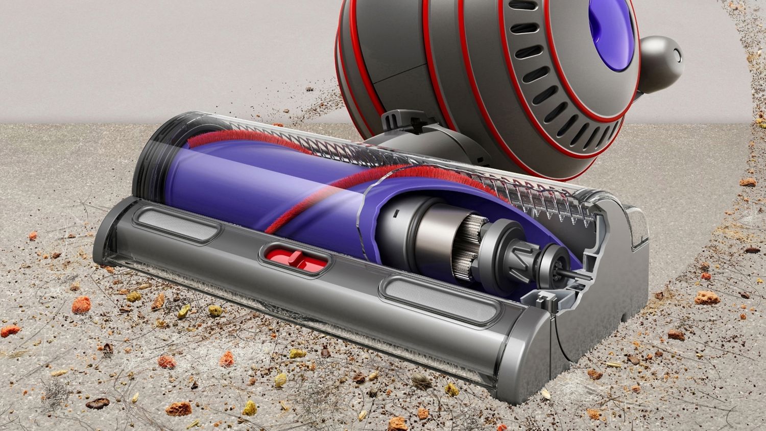 Dyson Motorbar cleaner head on the Dyson Ball Animal 3 Extra vacuum cleaner.