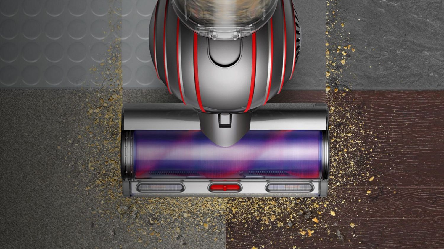 Dyson Motorbar cleaner head used to clean different floor types.
