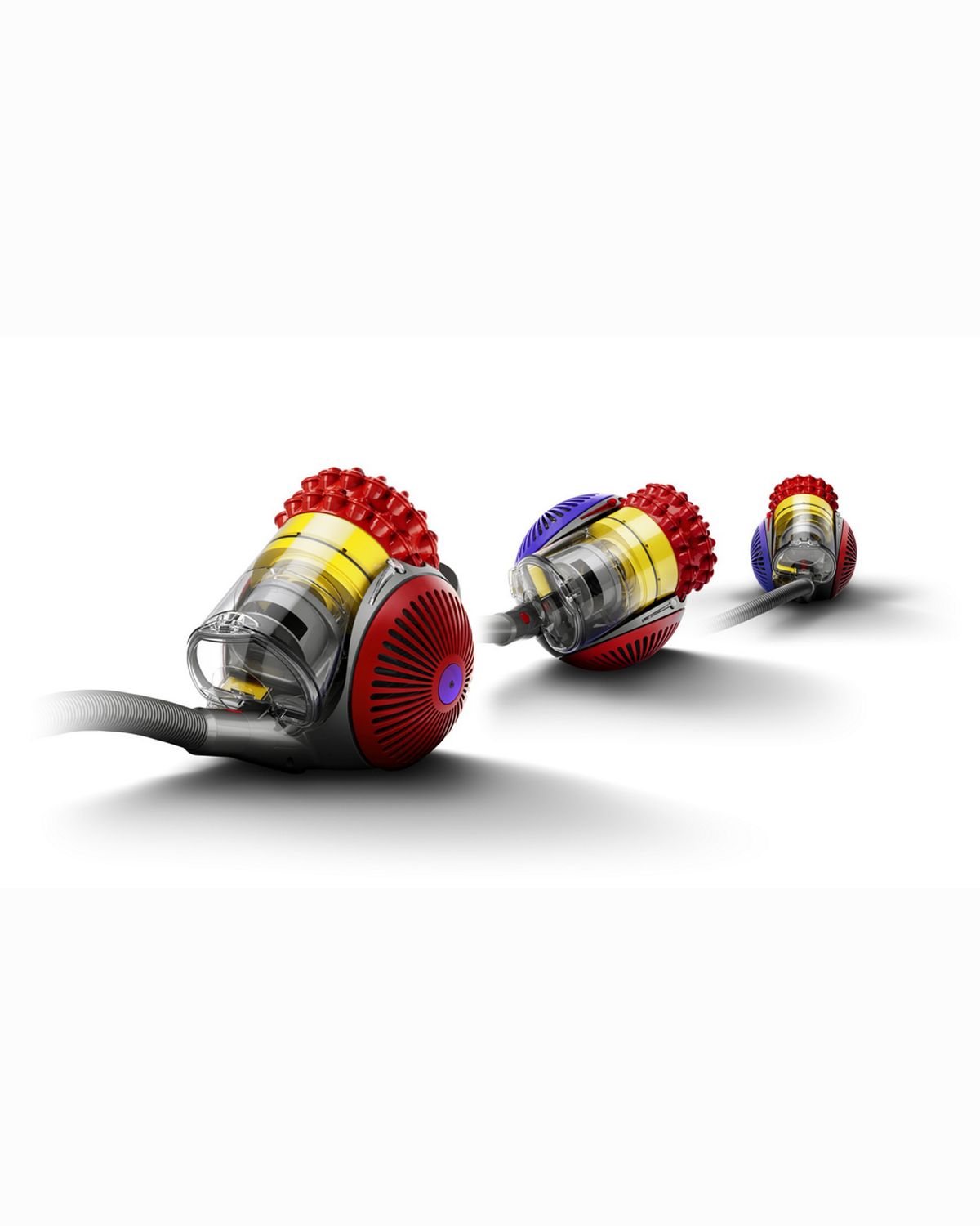 Dyson Big Ball vacuum self-righting after tipping over.