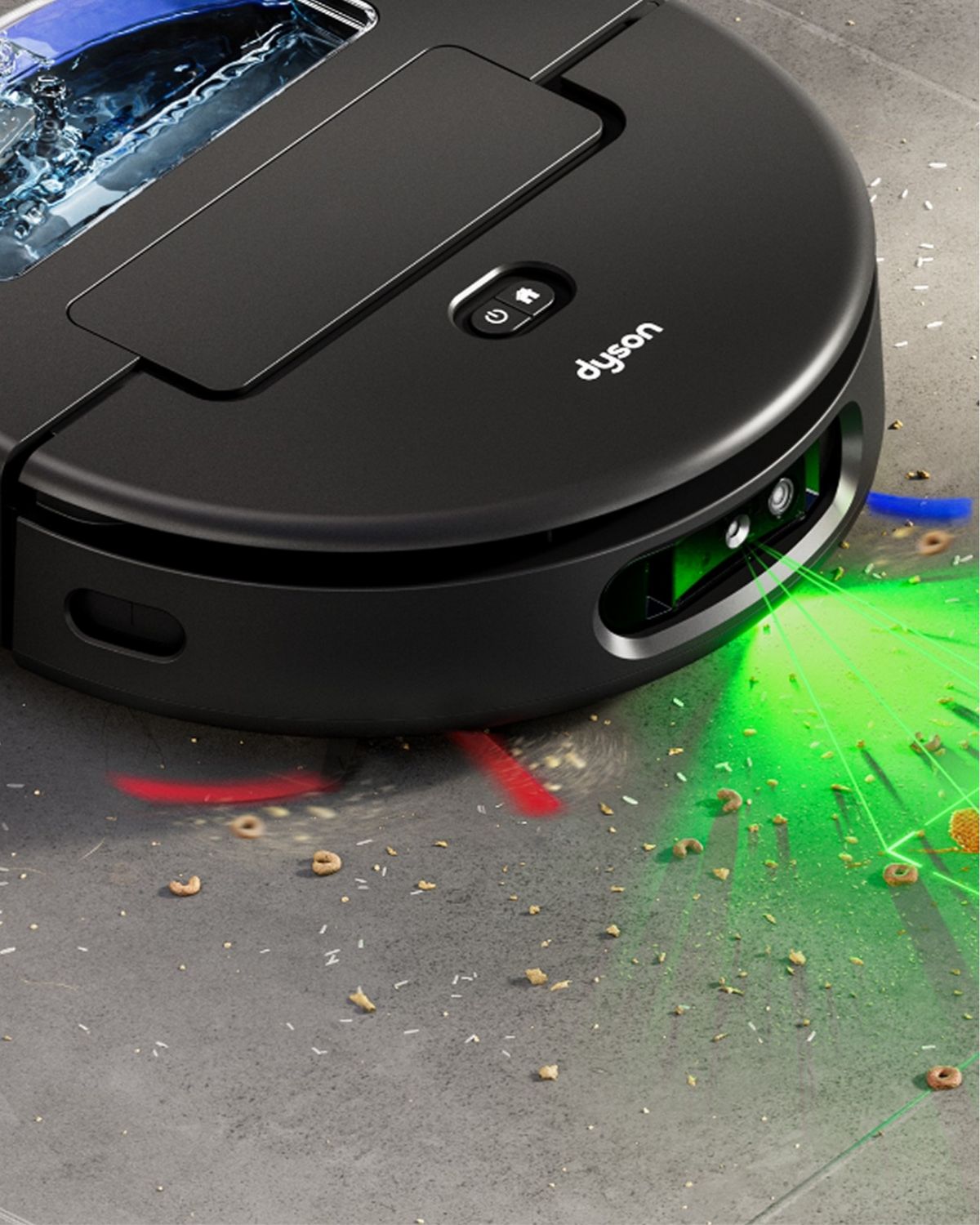 The Dyson Spot+Scrub AI robot vacuum adapts to clean between hard floors and carpets.