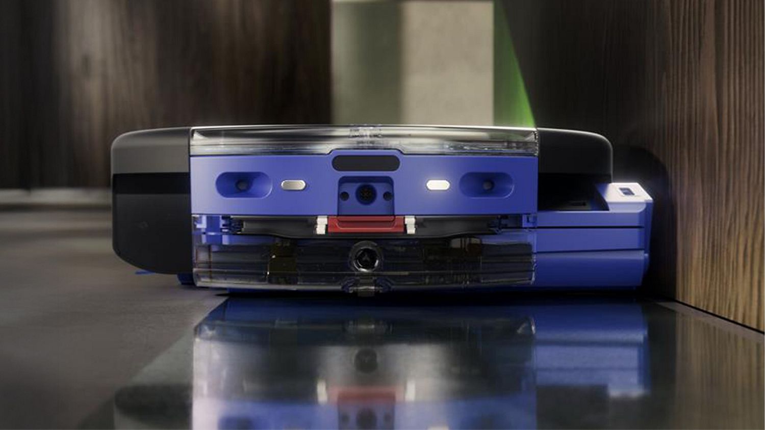 The roller extends to the wall.