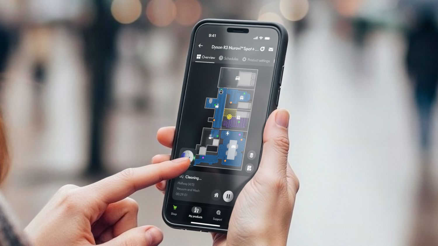 MyDyson app on a smartphone.