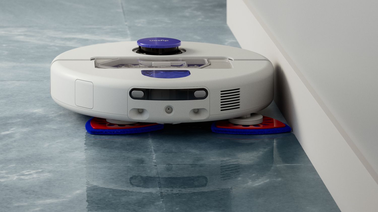 Dyson R2 Nurovi Wash+Dry robot vacuum cleaner cleans with Reuleaux triangle wash pads.