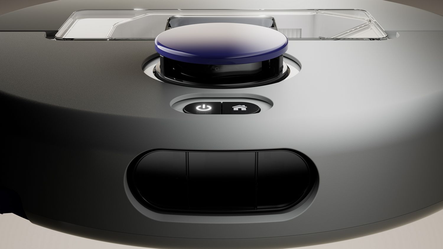Close-up of the sensors on the Dyson R1 Nurovi Dry robot vacuum cleaner.