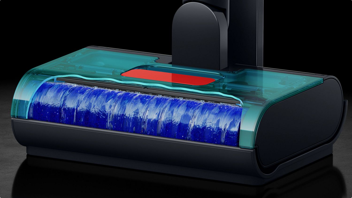 Close-up of the Dyson W1 PencilWash self-cleaning on its dock.