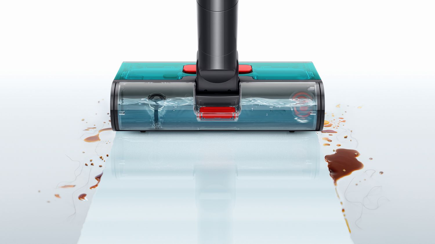 Dyson W1 PencilWash cleaner cleaning spills and stains without streaks.