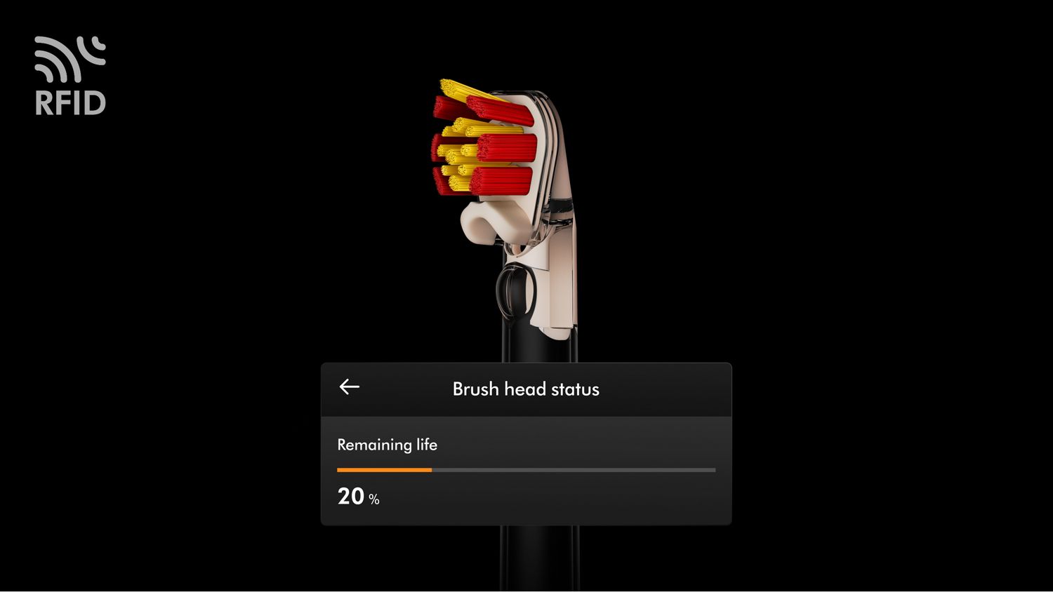 Brush head status seen on the MyDyson app.
