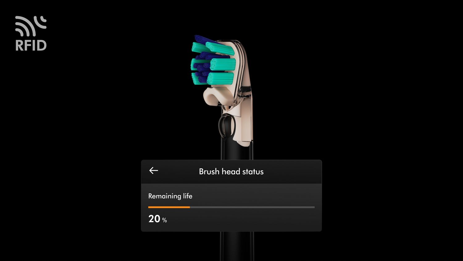 Brush head status seen on the MyDyson app.