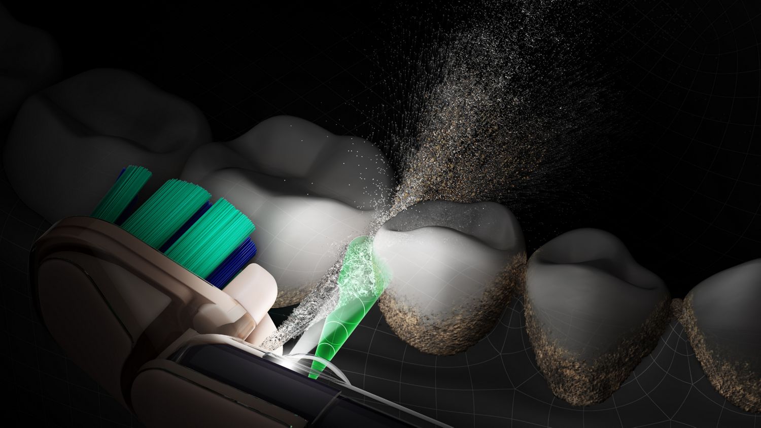 Dyson CameraJet toothbrush jets liquid into the gaps between teeth.