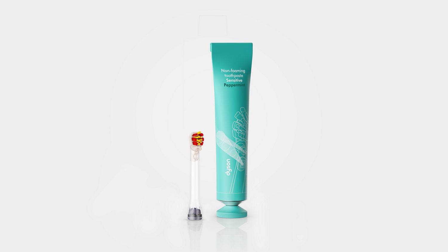 Dyson sensitive toothpaste and CameraJet sensitive brush head.