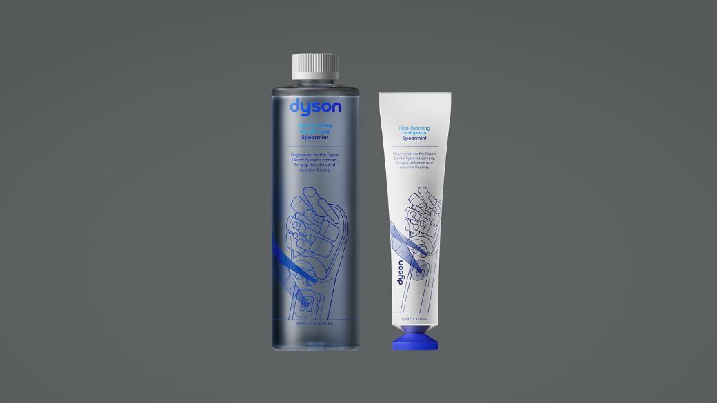 Dyson Spearmint toothpaste and mouth rinse.