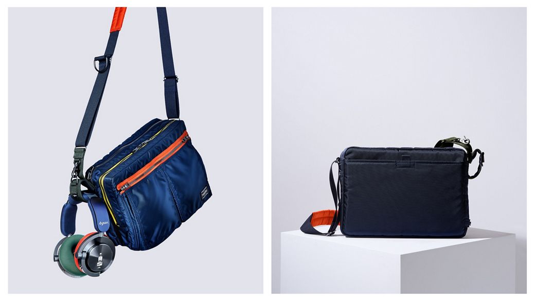 The Dyson OnTrac and PORTER headphones with custom shoulder bag.