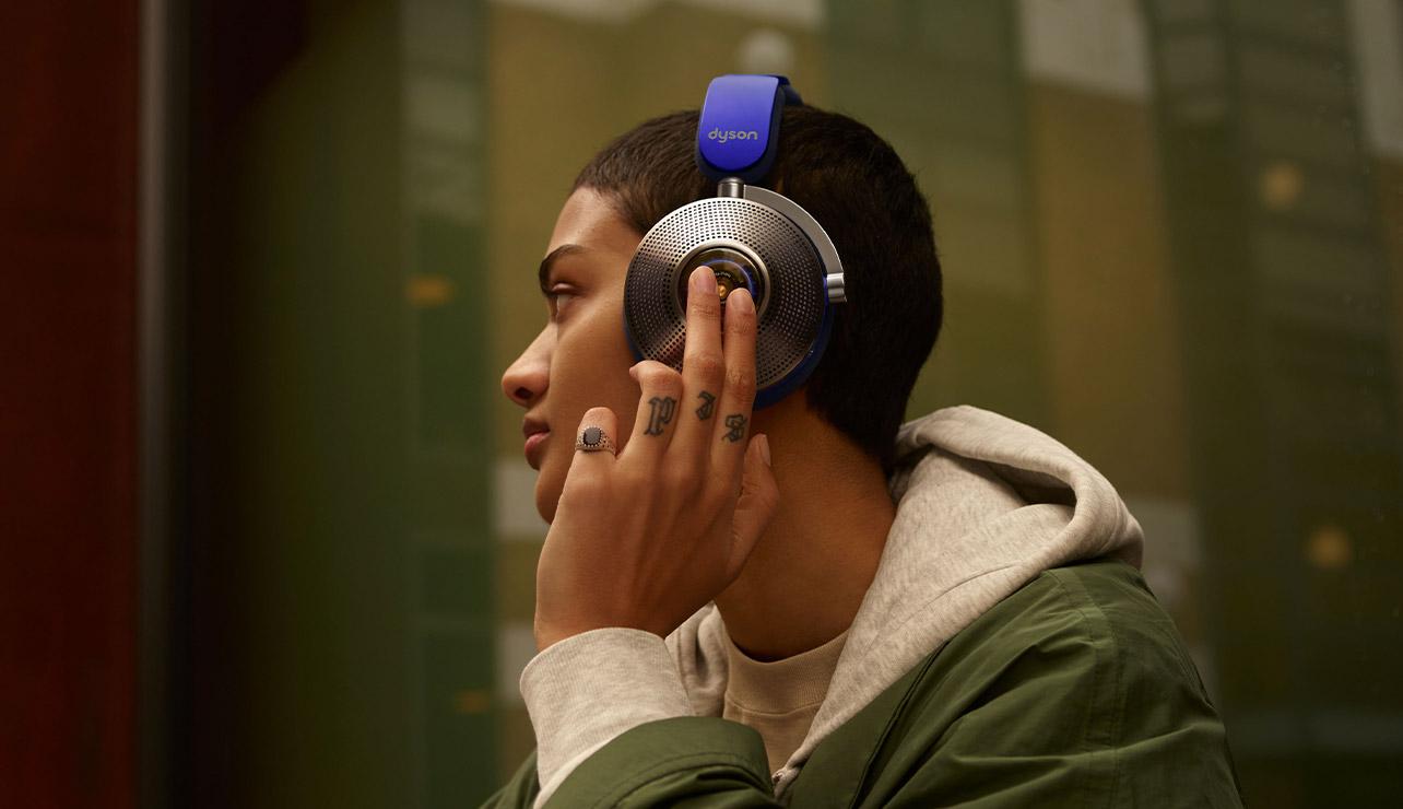 Person wearing the Dyson Zone headphones