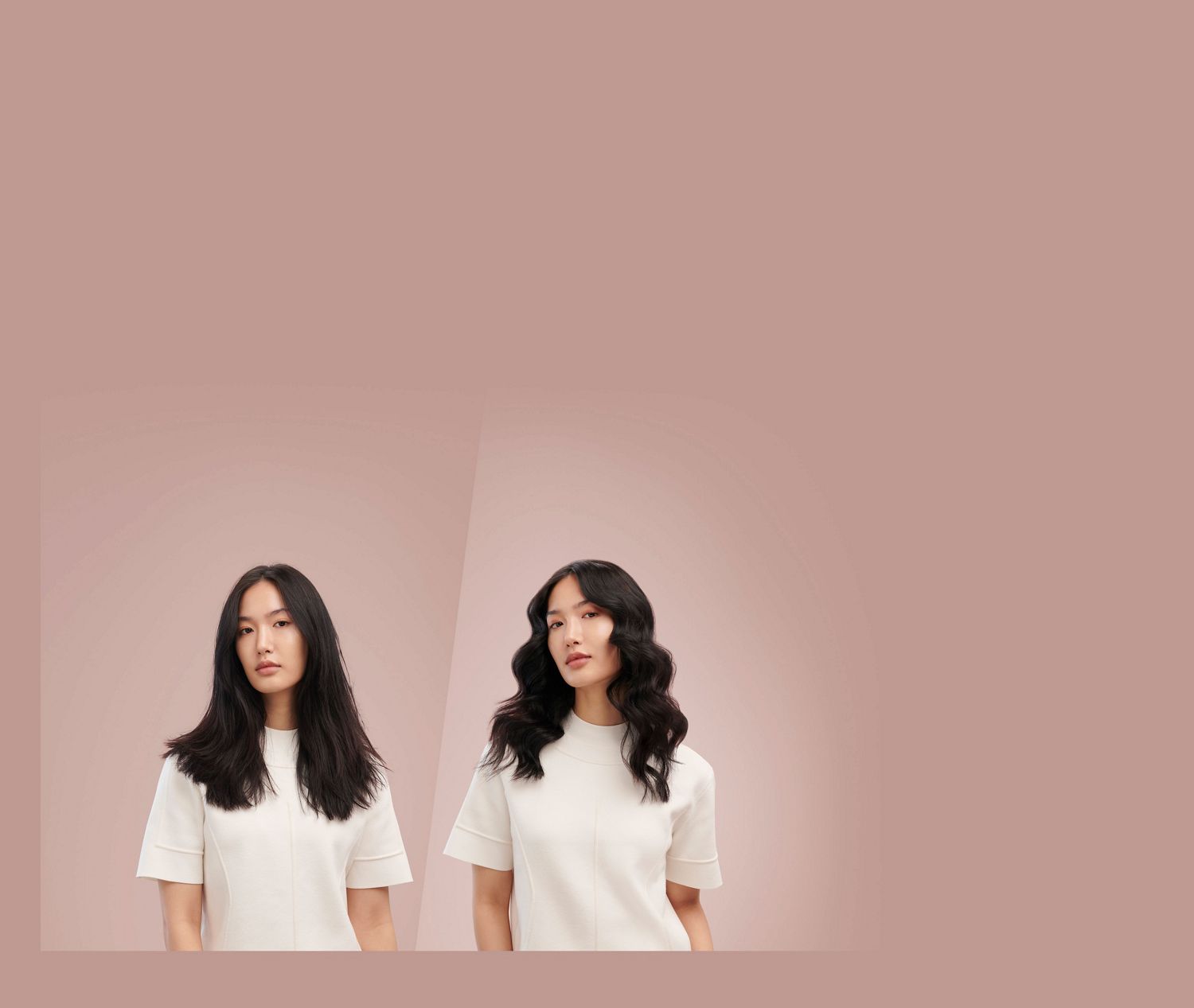 Woman styling hair with Dyson Airwrap styler.