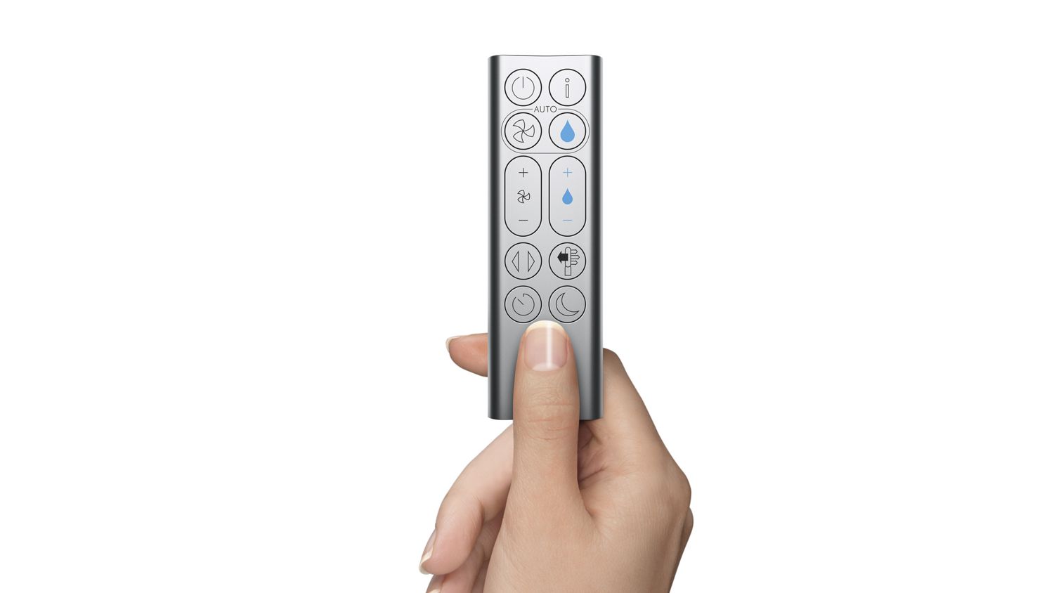 Die Fernbedienung des Dyson Pure Humidify and Cool™.