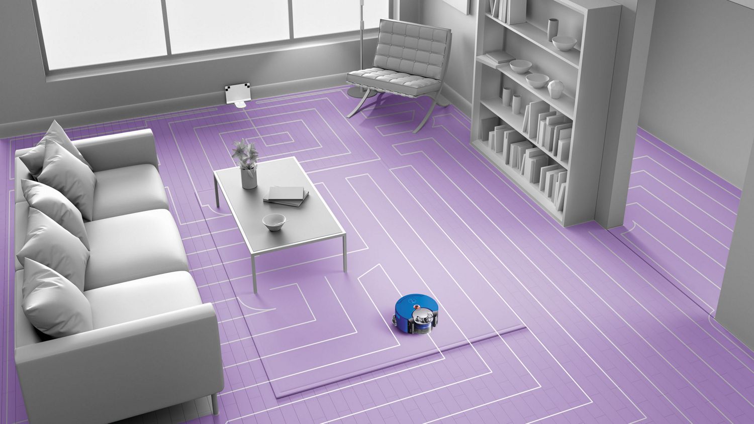 Robot aspirador Dyson 360 Heurist como planeia e executa a sua rotina de limpeza.