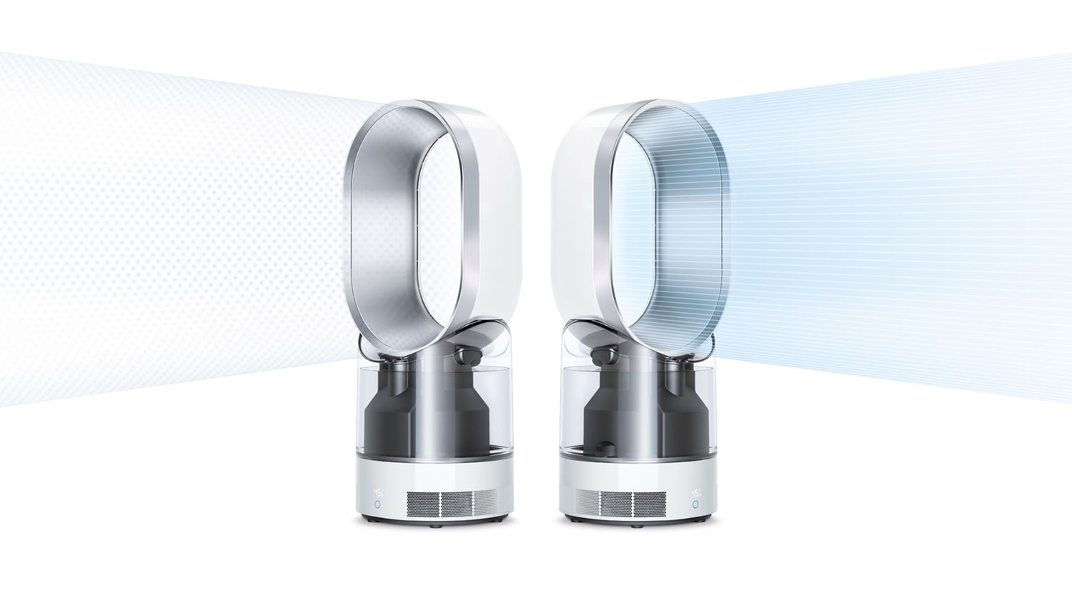 Flux d’air huidifié et rafraîchissant sortant de l'humidificateur Dyson Humidifier
