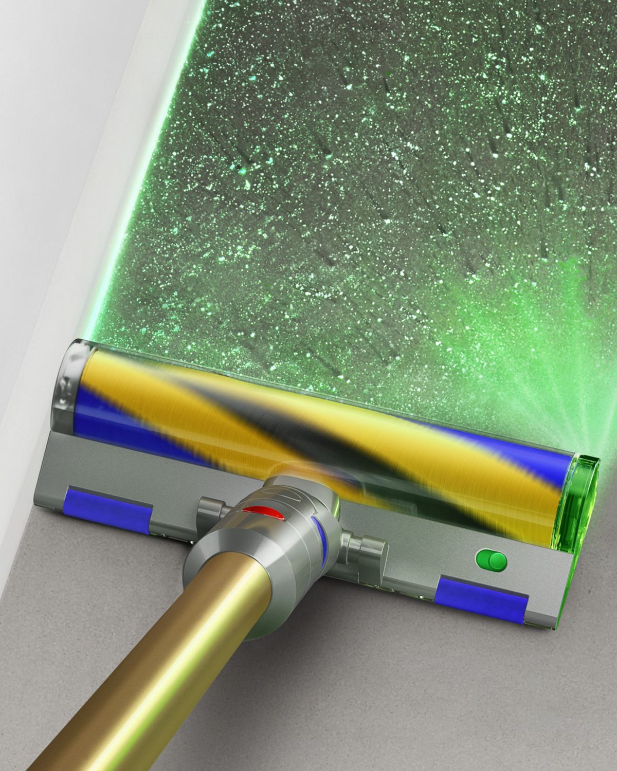 Laser Slim Fluffy cleaner head revealing dust