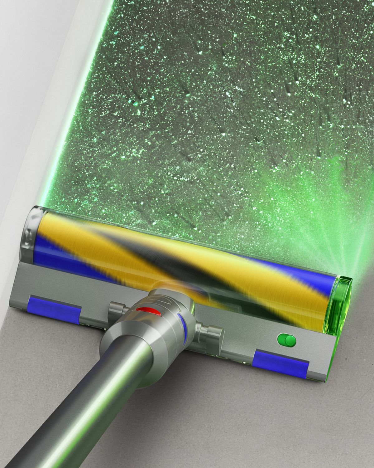 Laser Slim Fluffy cleaner head revealing dust