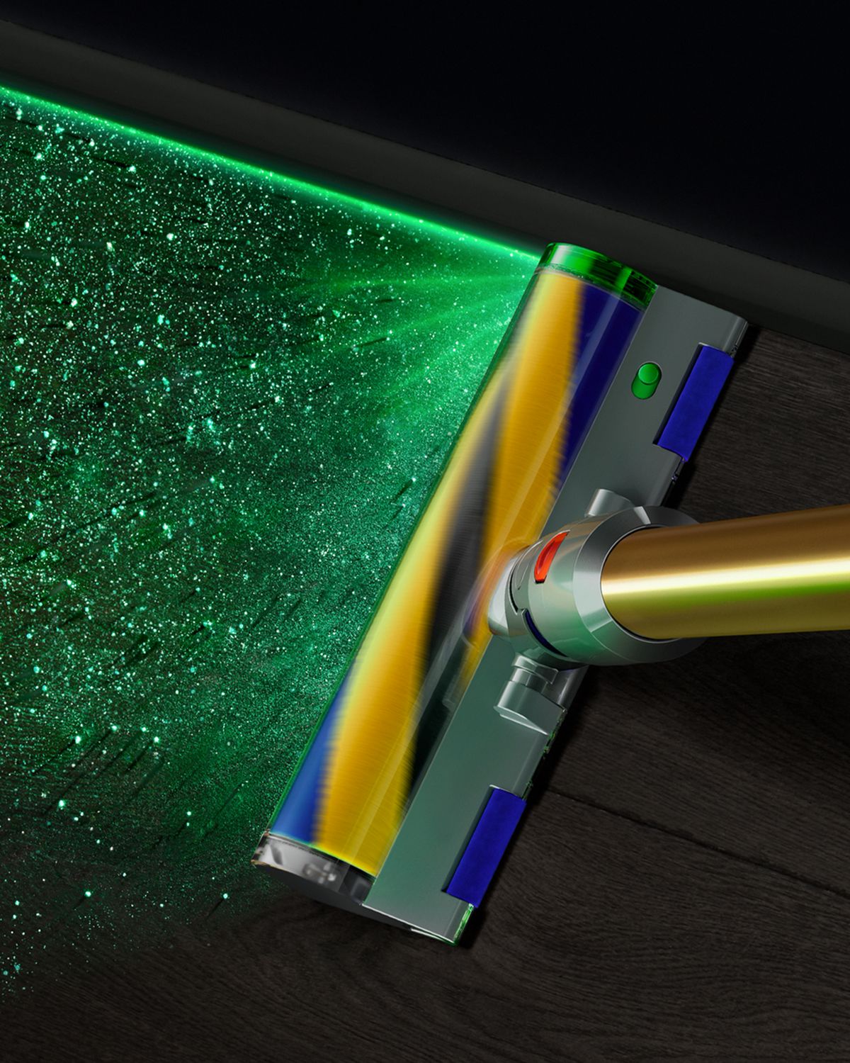 Laser Slim Fluffy cleaner head cleaning along a wall