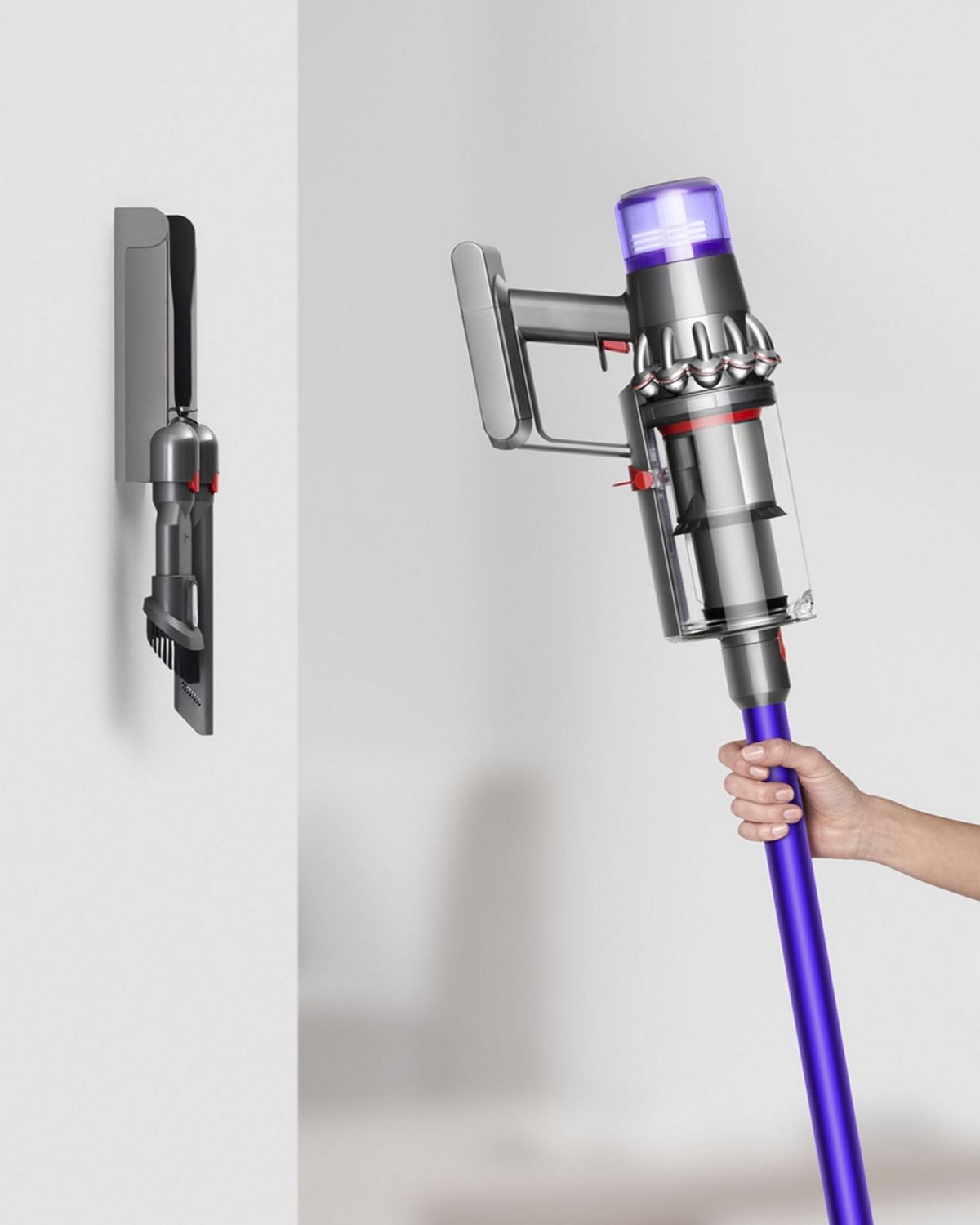 A Dyson V11 Animal cordless vacuum cleaner being removed from its docking station
